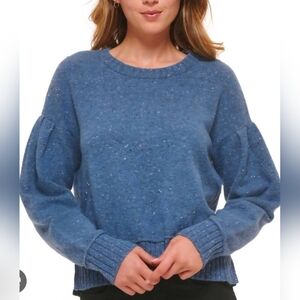 DKNY | Crew Cotton blend Neck Long Puffed Sleeve Sweater, Size XL